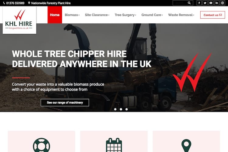 kingwell forestry plant hire website
