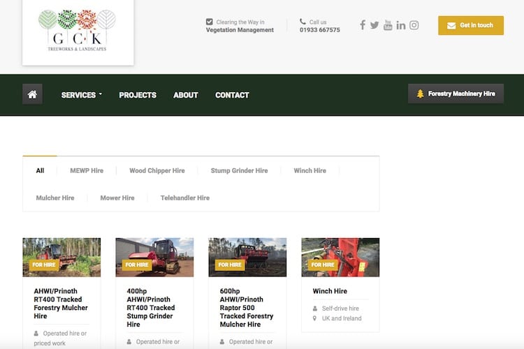 forestry machinery hire