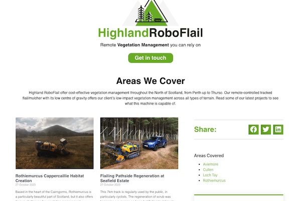 Vegetation flailing and mulching in North Scotland.