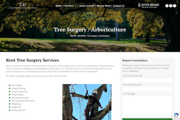 Tree surgery and land clearance services in Kent